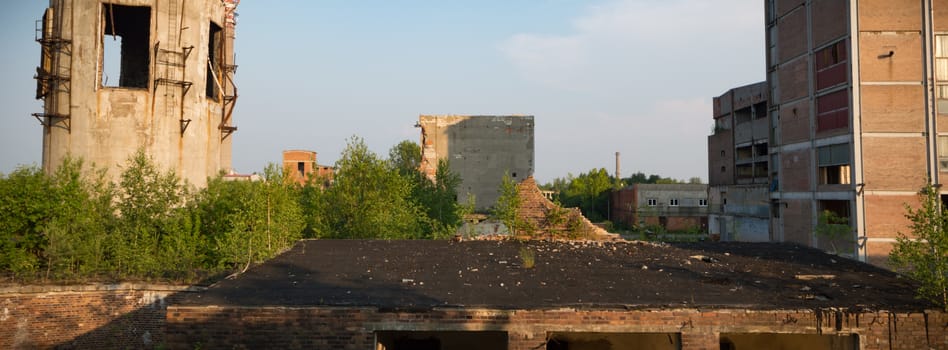 ruins of a very heavily polluted industrial factory, industrial series