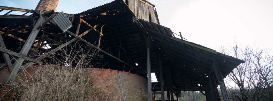ruins of a very heavily polluted industrial factory, industrial series