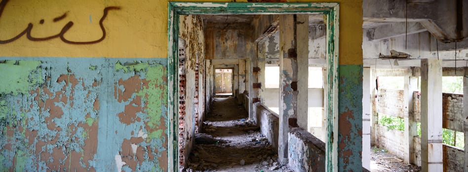 ruins of a very heavily polluted industrial factory, industrial series