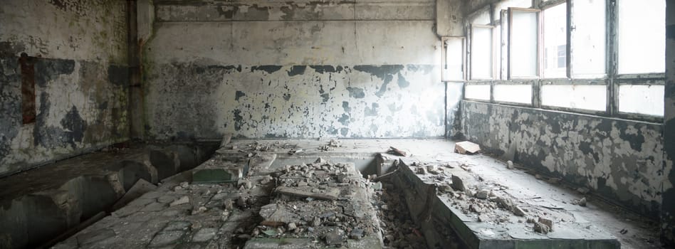 ruins of a very heavily polluted industrial factory, industrial series