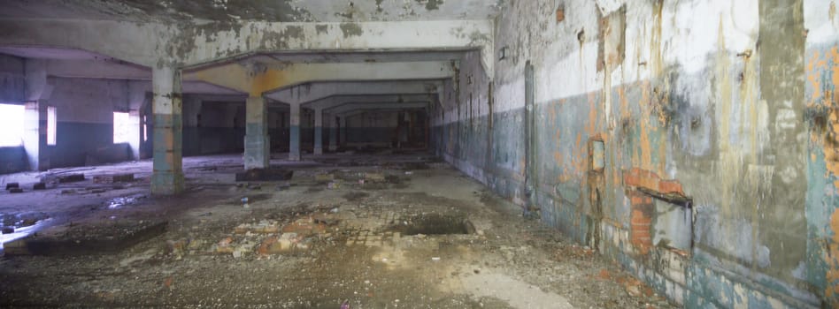 ruins of a very heavily polluted industrial factory, industrial series