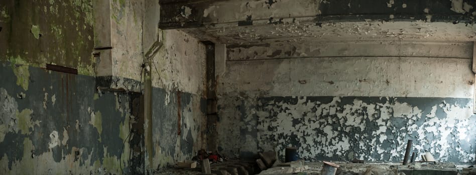 ruins of a very heavily polluted industrial factory, industrial series