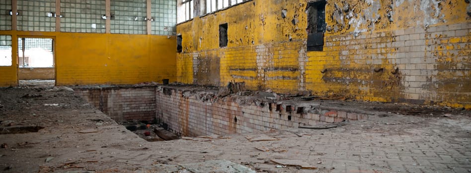 ruins of a very heavily polluted industrial factory, industrial series