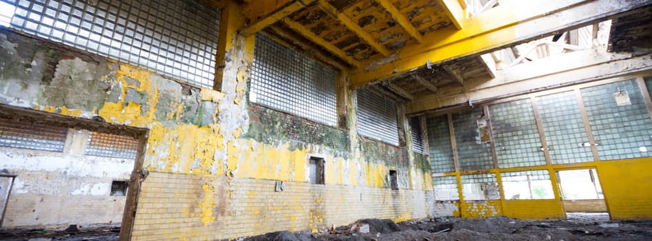 ruins of a very heavily polluted industrial factory, industrial series