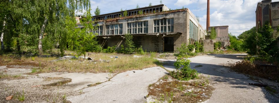 ruins of a very heavily polluted industrial factory, industrial series