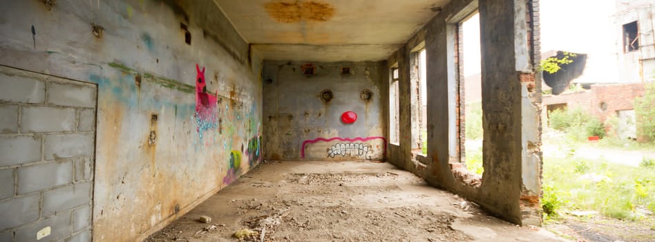 ruins of a very heavily polluted industrial factory, industrial series