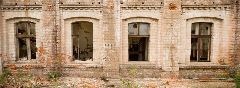 ruins of a very heavily polluted industrial factory, industrial series