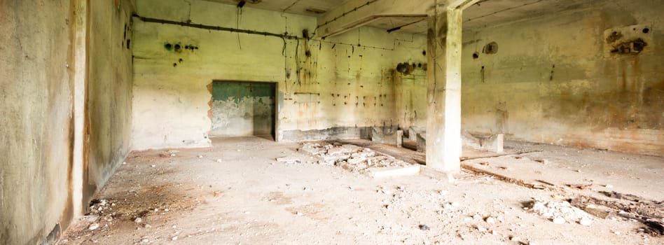 ruins of a very heavily polluted industrial factory, industrial series