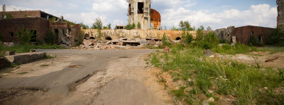 ruins of a very heavily polluted industrial factory, industrial series