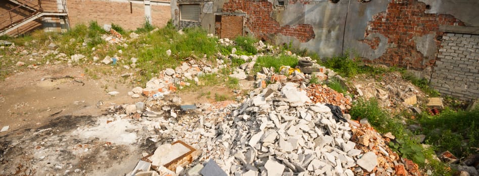 ruins of a very heavily polluted industrial factory, industrial series
