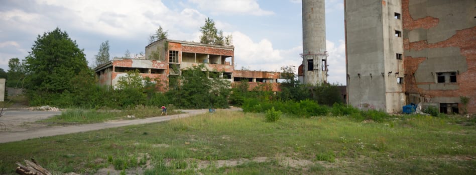 ruins of a very heavily polluted industrial factory, industrial series
