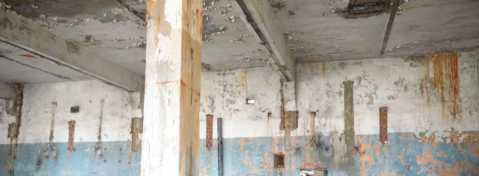 ruins of a very heavily polluted industrial factory, industrial series