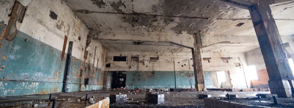 ruins of a very heavily polluted industrial factory, industrial series