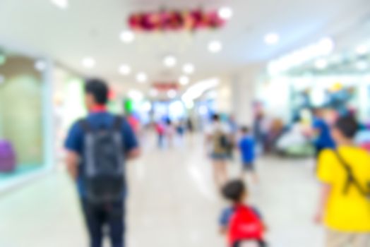 blur People Walking in the corridor of business center.