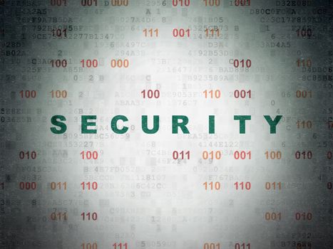 Security concept: Painted green text Security on Digital Data Paper background with Binary Code