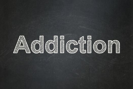 Medicine concept: text Addiction on Black chalkboard background