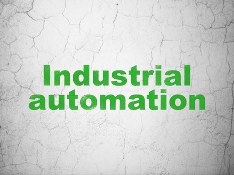 Industry concept: Green Industrial Automation on textured concrete wall background