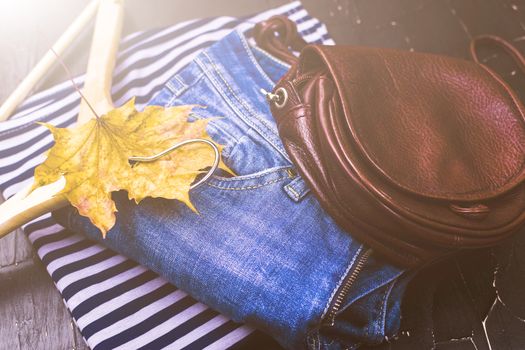 Women's clothing on a dark background