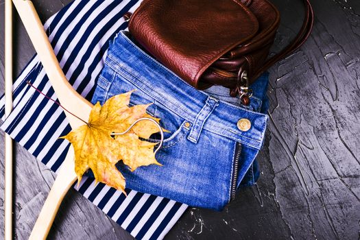 Women's clothing on a dark background