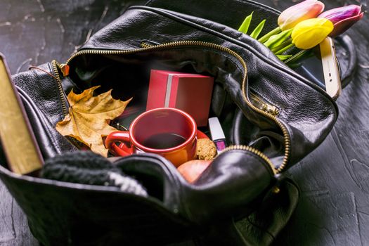 Ladies bag with different things