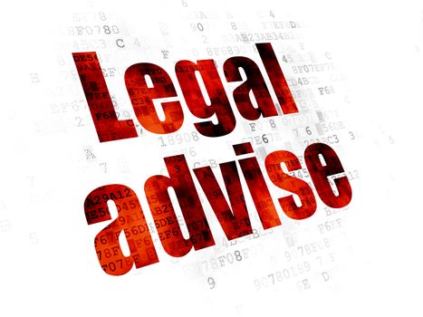Law concept: Pixelated red text Legal Advise on Digital background