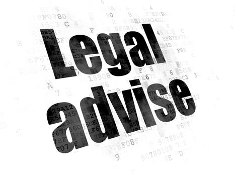 Law concept: Pixelated black text Legal Advise on Digital background