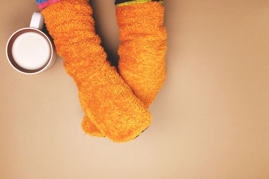 Girl with coffee colored socks