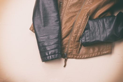 Women's leather jacket. The view from the top
