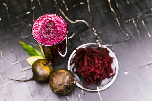 Freshly squeezed beet juice.