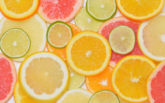 Background with citrus fruit slices