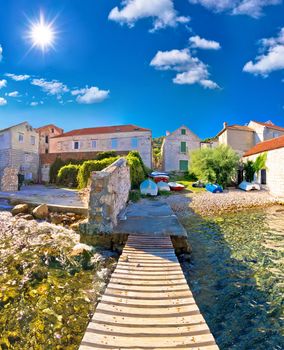 Island town of Vis idyllic waterfront view, archipelago of Dalmatia, Croatia