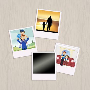 illustration of pictures of family for father's day