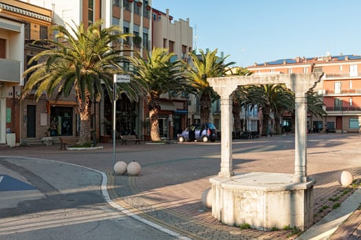 The main square in the city center of Marotta, Italy