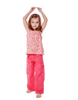 portrait of cheerful  Little Girl isolated on white