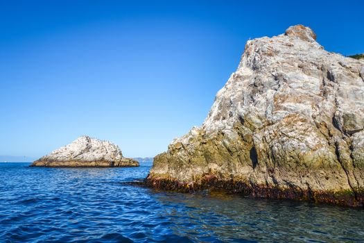 Rock islands in Kaikoura bay, New Zealand