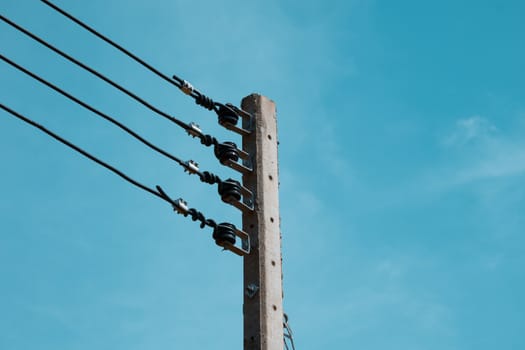 Beautiful electric pole, sky background