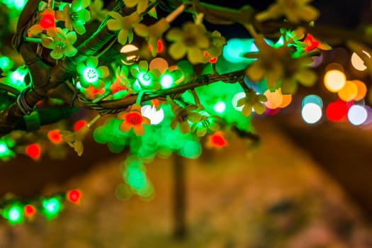 glowing bright tree colors night Christmas mood