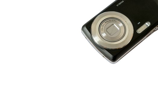 old digital camera isolated white background