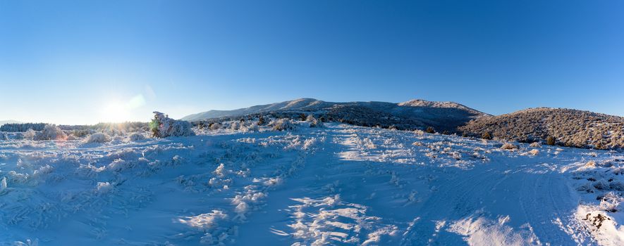 Beautiful and frozen Agarmysh mountain