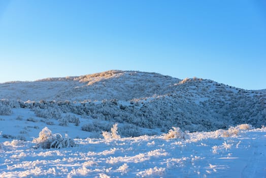 Beautiful snowy mountain called Agarmysh