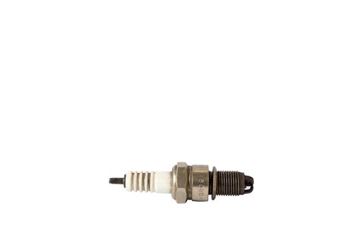 Car spark plug isolated white background