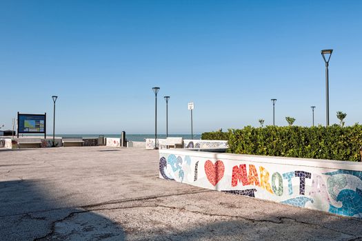 Mosaic along the seafront in Marotta, Italy