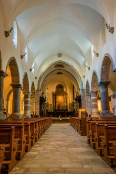 Interior of the Saint-Maurice church in Switzerland