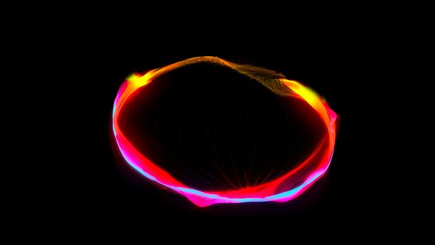 Abstract ring background. Colorful element. 3d rendering