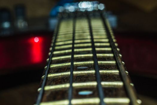 guitar strings close-up electric bass guitar musical instrument