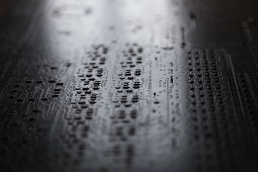 Circuit board. Electronic computer hardware technology. Motherboard digital chip. Tech science background. Integrated communication processor. Information engineering component.