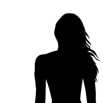 Woman silhouette with long hair