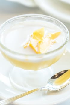 mango pudding, Asian sweet dessert