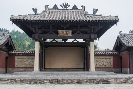 An ancient pavilion in a monasteries courtyard withstanding the test of time.