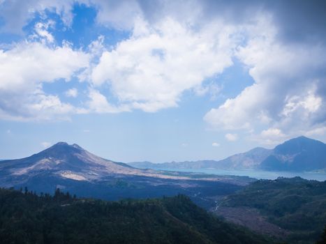 Bali volcano, Agung mountain from Kintamani in Bali, Indonesia